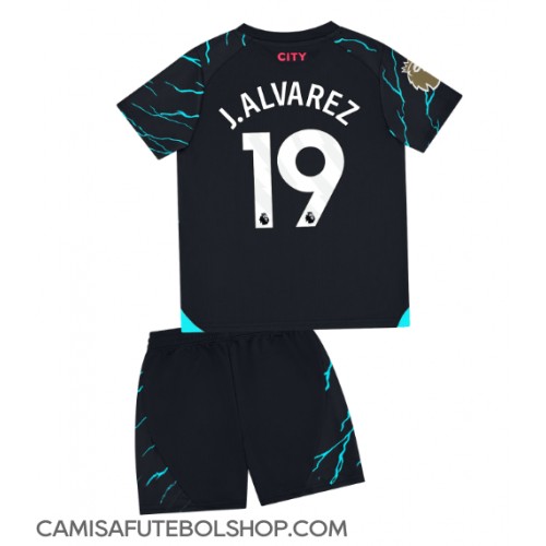 Camisa de time de futebol Manchester City Julian Alvarez #19 Replicas 3º Equipamento Infantil 2023-24 Manga Curta (+ Calças curtas)